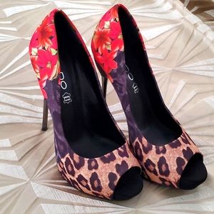 Aldo stiletto heels with platform peep toe opening